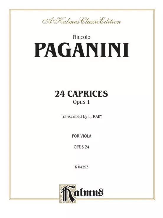 24 Caprices Opus 1 for Viola