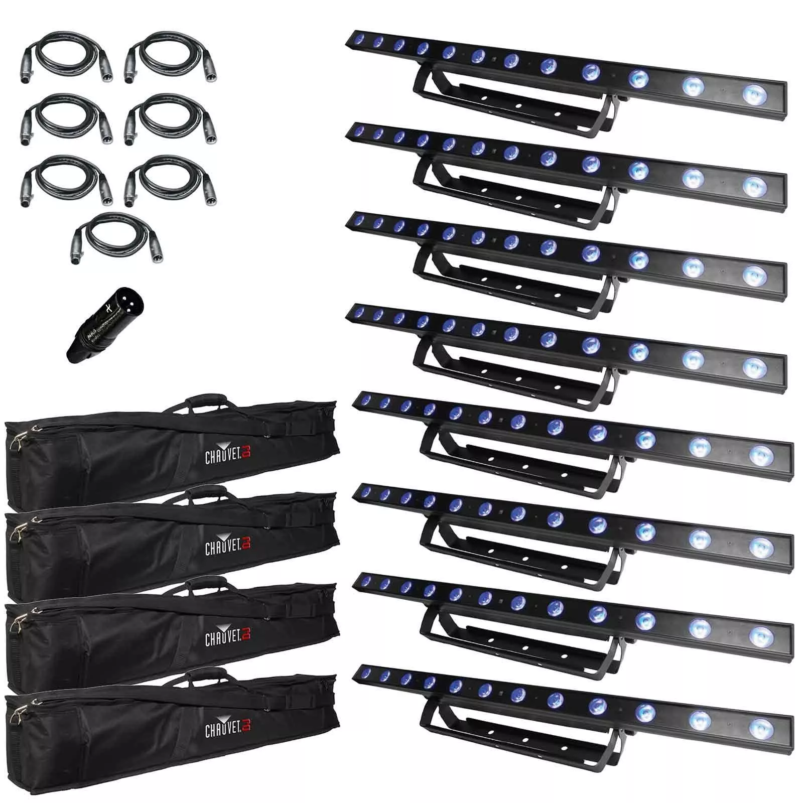(8) Chauvet DJ COLORband Q3BT ILS Bundle