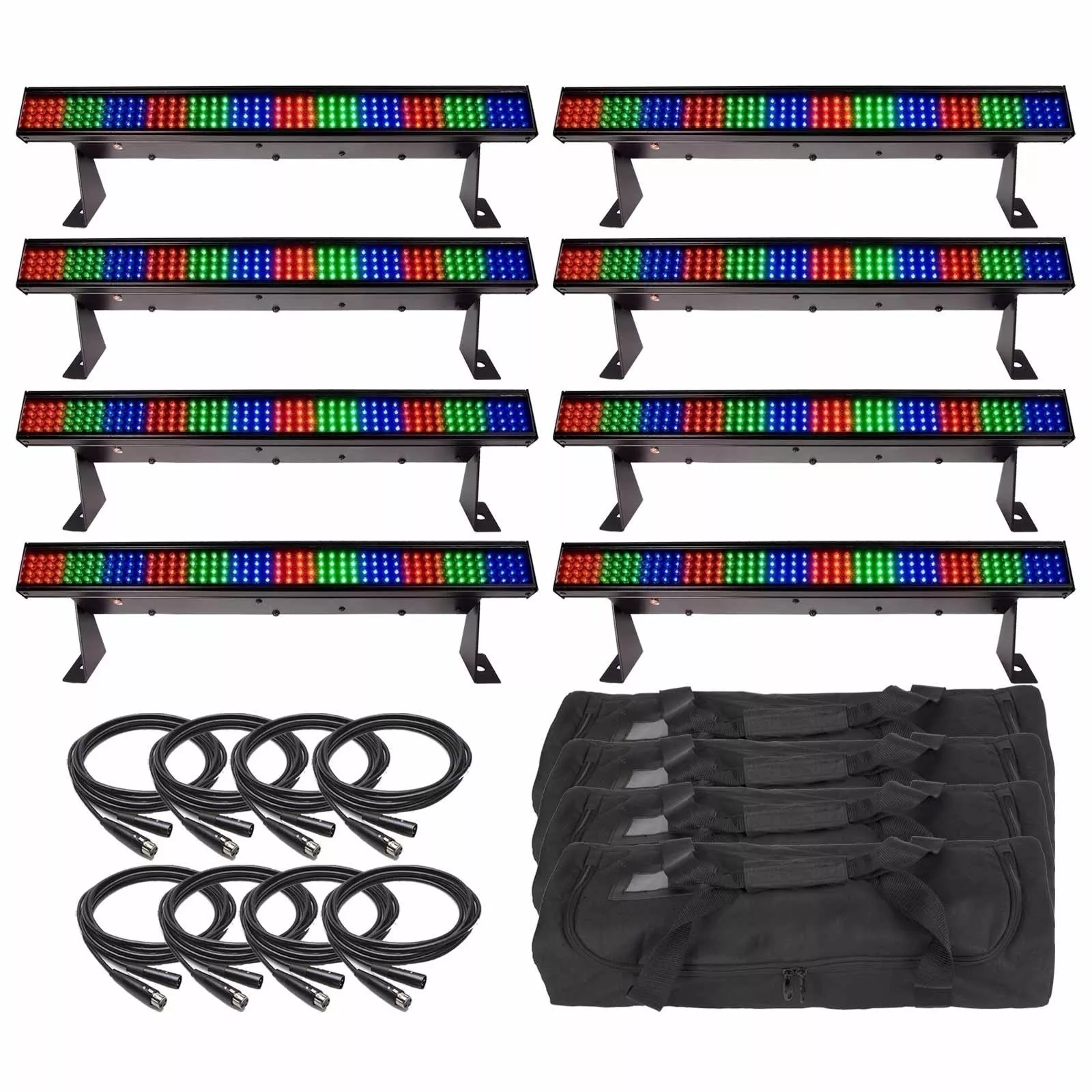 (8) Chauvet DJ COLORstrip Mini Bundle