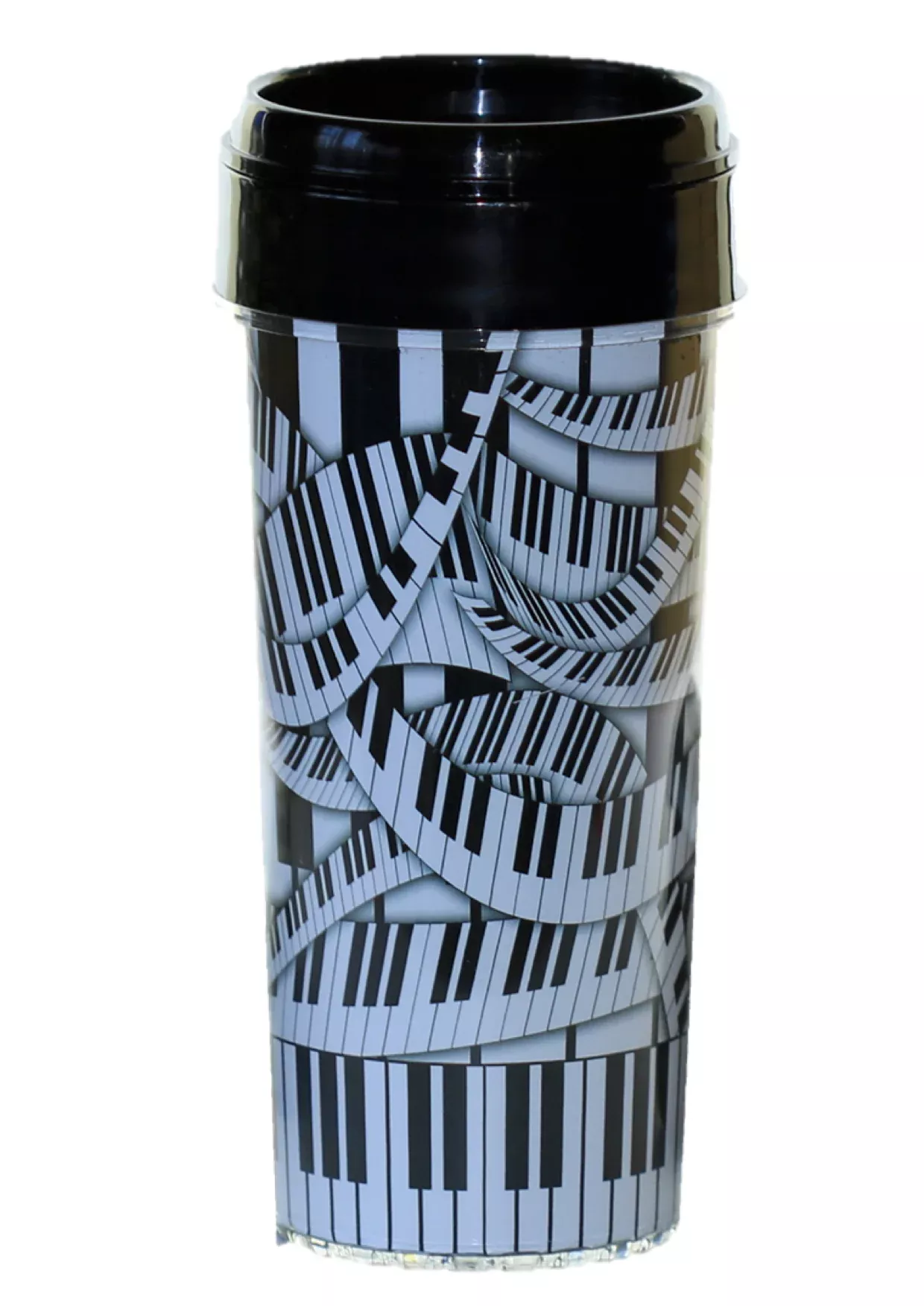 AIM Double-Walled Tumbler - Piano Keyboards, With Sipper Lid