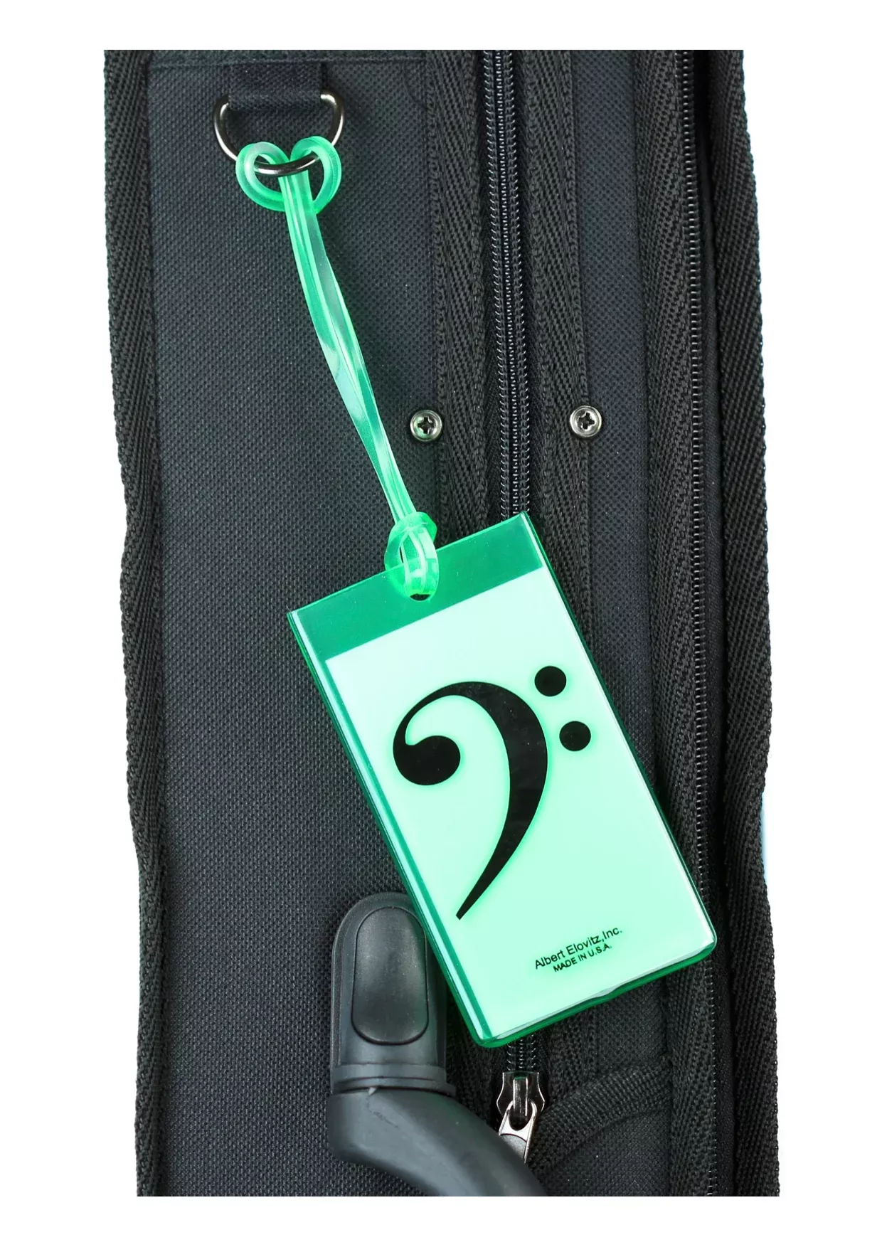 AIM Gifts Silicone Bag Tag - Bass Clef (Green)