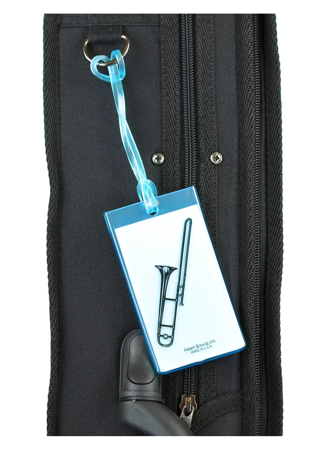 AIM Gifts Silicone Bag Tag - Trombone (Blue)
