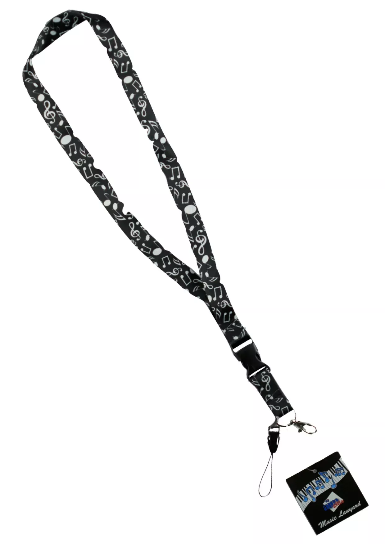 AIM Lanyard - Black & White Music Notes