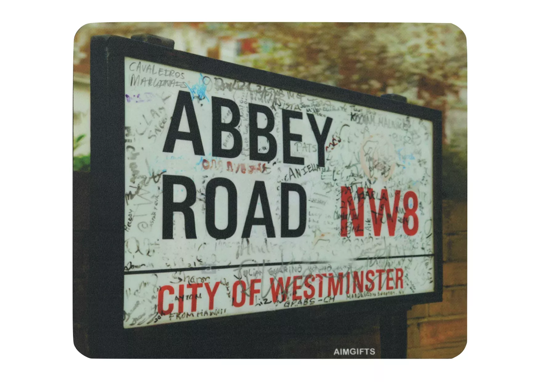 AIM Mouse Pad - Abbey Road Vintage Sign (21.3cm x 18.3cm)