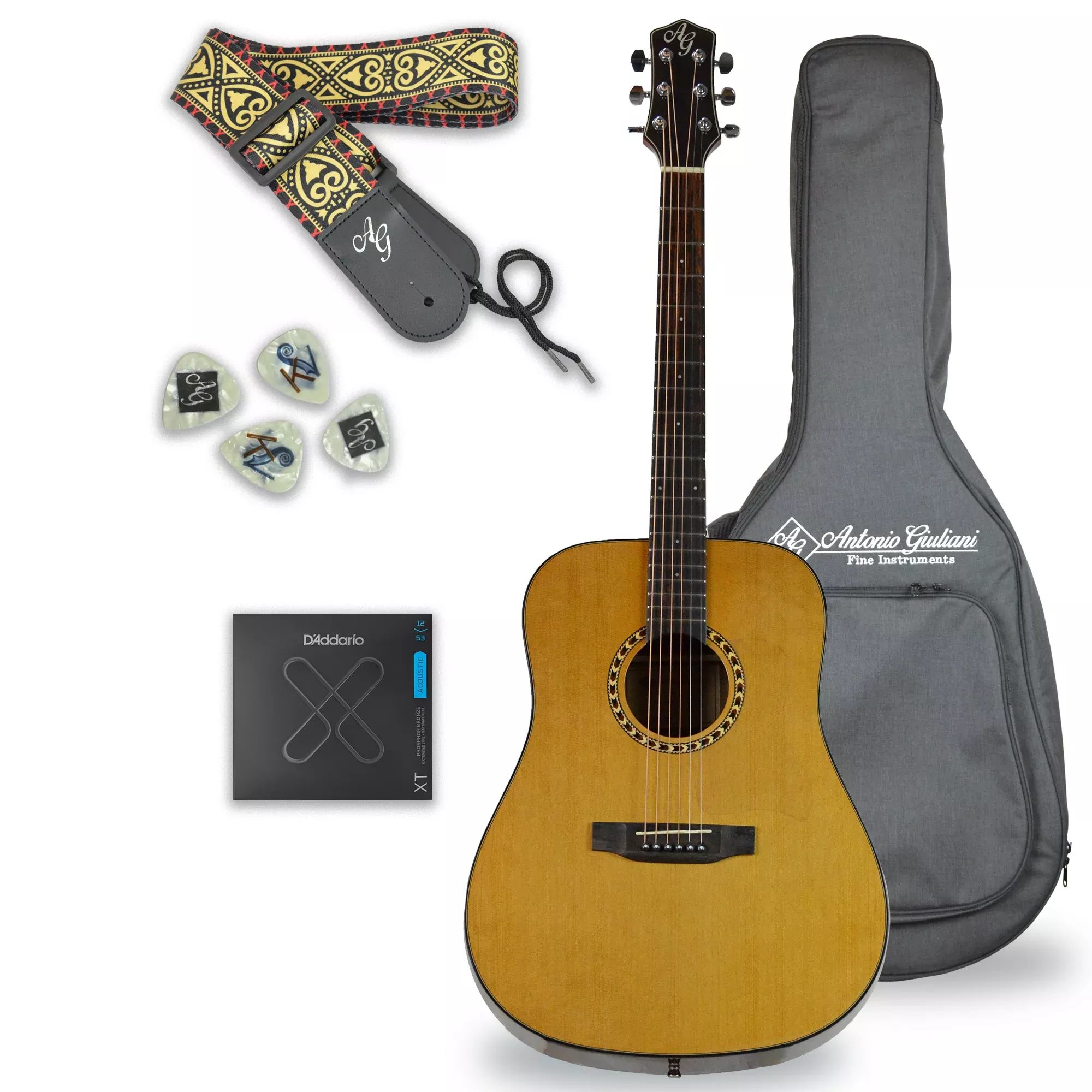 Antonio Giuliani DN-4 Steel-String Dreadnought Acoustic Guitar Outfit