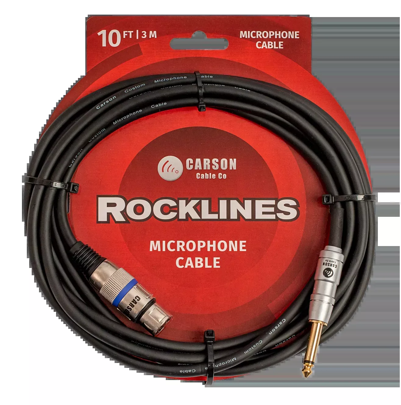 Carson Cable Co Rocklines 10ft XLR to 6.3mm Jack Microphone Cable