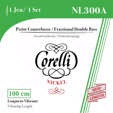 Corelli 300 1/2 and 1/4 Size Upright Bass Strings (Nickel)