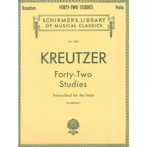 Kreutzer, Rodolphe - 42 Studies - Viola solo - transcribed by Walter Blumenau - G Schirmer Edition