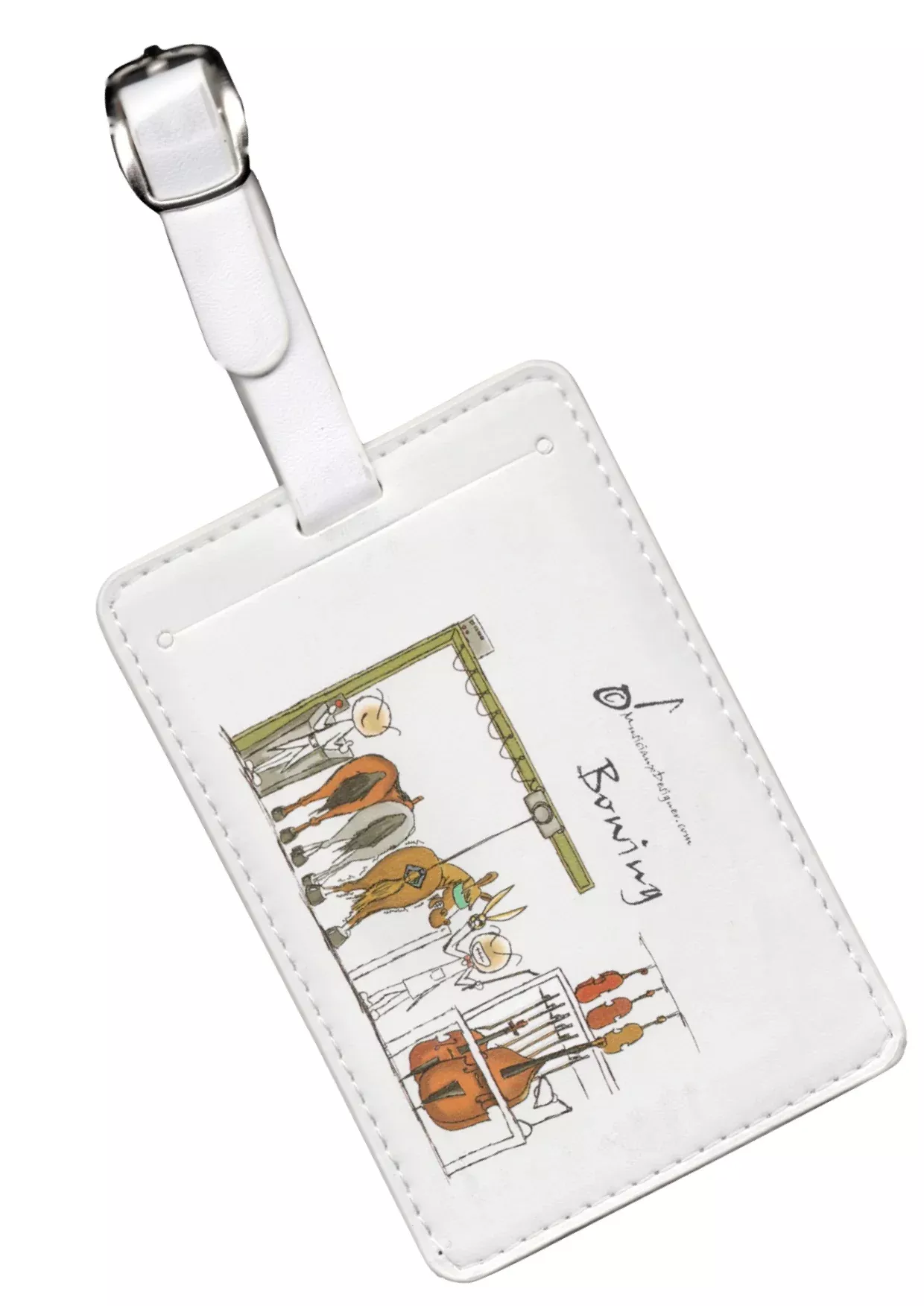Musician Designer Bag Tag - Violin Bowing Design