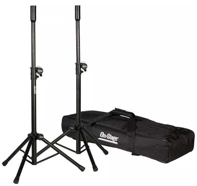 On Stage SSP7000 Mini Speaker Stand Pack with Carry Bag - Adjustable Height, Lightweight, Compact