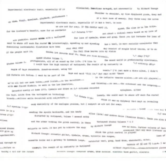 YOUNGS,RICHARD - VARISPEED ETUDES (Vinyl LP)