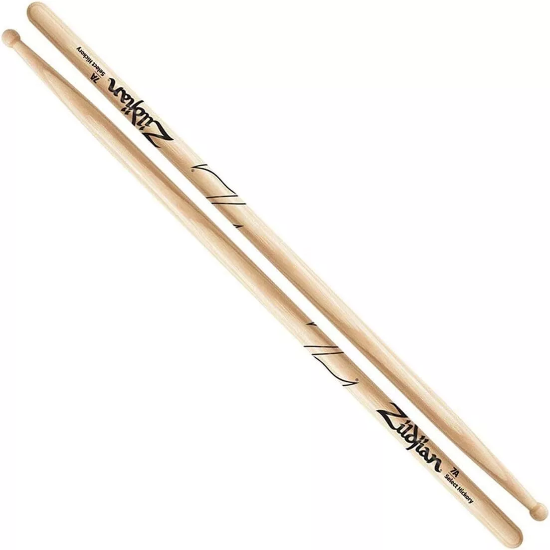 Zildjian 7A Hickory Wood Tip Drum Sticks